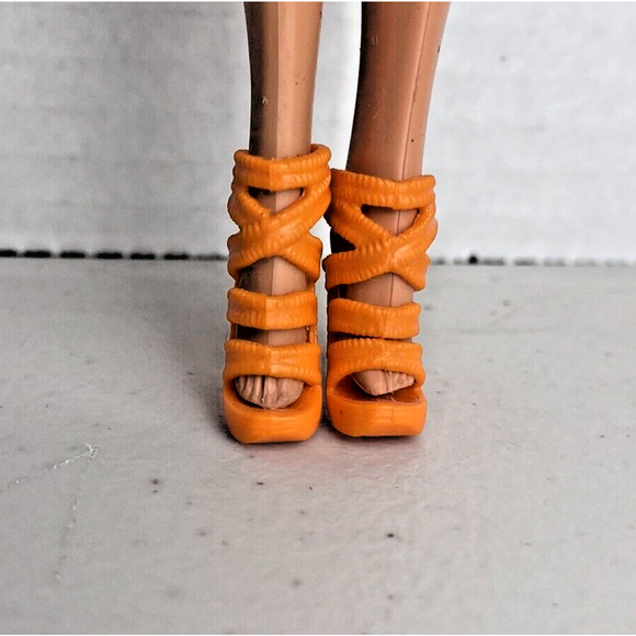 Barbie Shoes Strappy High Heels Bright Orange & Pink Fashionitas Lot of 2 Mattel - Picture 8 of 9